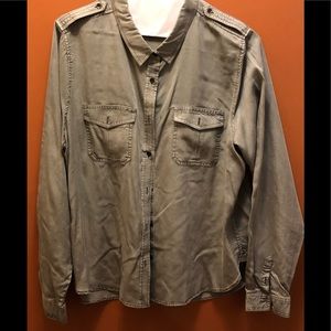 Stone Gray Button Down Top